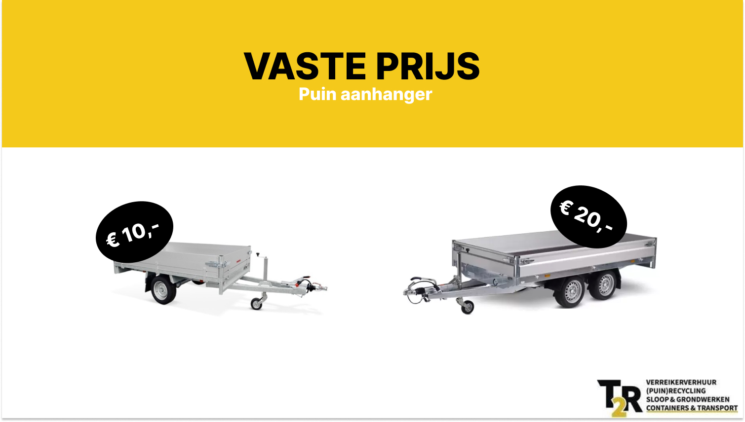 puin brengen op aanhanger vaste prijs vriezenveen